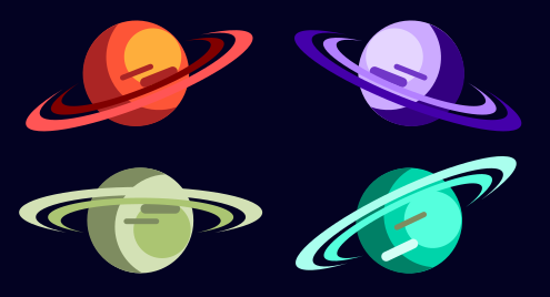 как нарисовать сатурн в векторе, enascor.ru