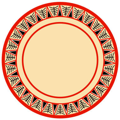Тарелка в мезенской росписи