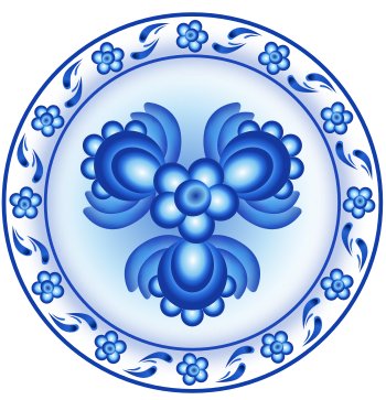 тарелка гжель вектор