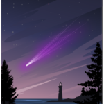 Комета на вечернем небе