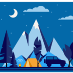 Ночной лагерь- векторная иллюстрация в inkscape