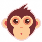 Рисуем стикер с головой обезьяны