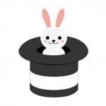 Кролик из цилиндра (шляпы), анимация фокуса с кроликом